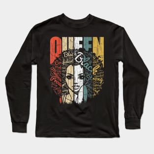 African American Shirt For Educated Strong Black Woman Queen T shirt Long Sleeve T-Shirt